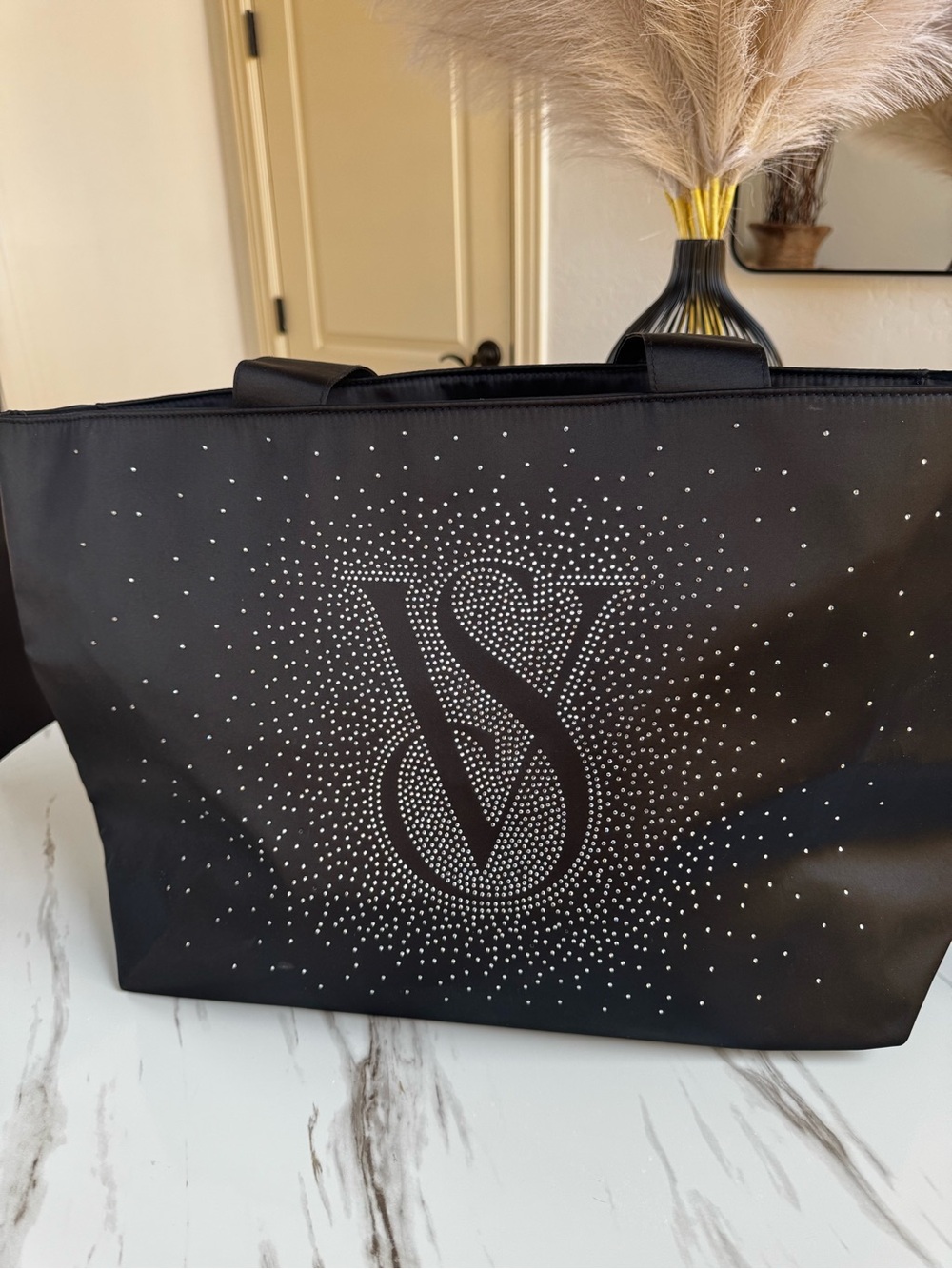 Victoria's Secret Black Tote with Rhinestone VS Logo - Picture 10 of 12
